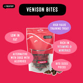 Venison dog treats high protein training bites rich in vitamins and minerals